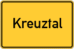 Place name sign Kreuztal, Westfalen