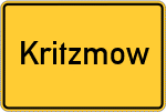 Place name sign Kritzmow