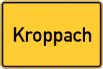 Place name sign Kroppach, Westerwald
