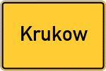 Place name sign Krukow, Mecklenburg