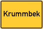 Place name sign Krummbek, Holstein
