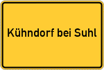 Place name sign Kühndorf bei Suhl