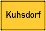 Place name sign Kuhsdorf