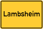 Place name sign Lambsheim