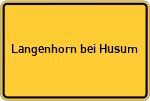 Place name sign Langenhorn bei Husum