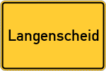 Place name sign Langenscheid, Rhein-Lahn-Kreis