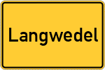 Place name sign Langwedel, Kreis Verden