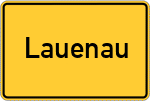 Place name sign Lauenau