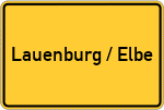 Place name sign Lauenburg / Elbe