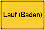 Place name sign Lauf (Baden)