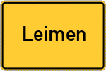 Place name sign Leimen, Pfalz