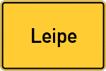 Place name sign Leipe