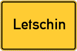 Place name sign Letschin