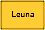 Place name sign Leuna