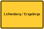 Place name sign Lichtenberg / Erzgebirge