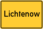 Place name sign Lichtenow