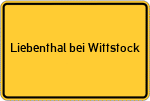 Place name sign Liebenthal bei Wittstock