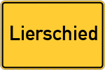 Place name sign Lierschied