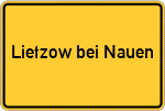 Place name sign Lietzow bei Nauen