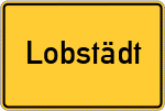 Place name sign Lobstädt