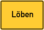 Place name sign Löben, Elster