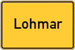 Place name sign Lohmar, Rheinland