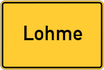 Place name sign Lohme, Rügen