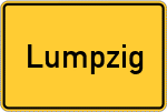 Place name sign Lumpzig