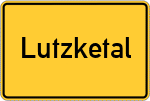 Place name sign Lutzketal