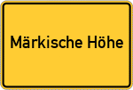Place name sign Märkische Höhe