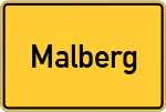 Place name sign Malberg, Eifel