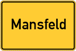 Place name sign Mansfeld