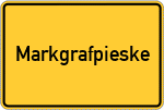 Place name sign Markgrafpieske
