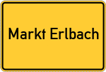 Place name sign Markt Erlbach