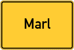 Place name sign Marl, Westfalen