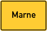 Place name sign Marne, Holstein