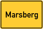 Place name sign Marsberg, Sauerland