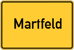 Place name sign Martfeld