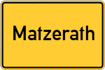 Place name sign Matzerath, Eifel