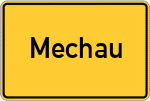 Place name sign Mechau