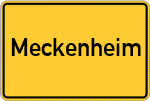 Place name sign Meckenheim, Rheinland