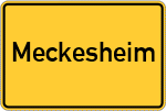 Place name sign Meckesheim