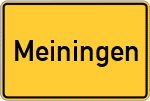 Place name sign Meiningen