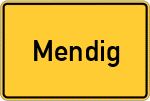 Place name sign Mendig