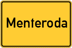 Place name sign Menteroda