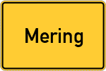 Place name sign Mering, Schwaben