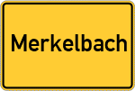 Place name sign Merkelbach, Westerwald