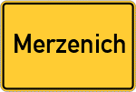 Place name sign Merzenich, Kreis Düren
