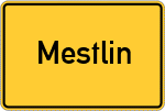 Place name sign Mestlin