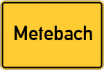 Place name sign Metebach